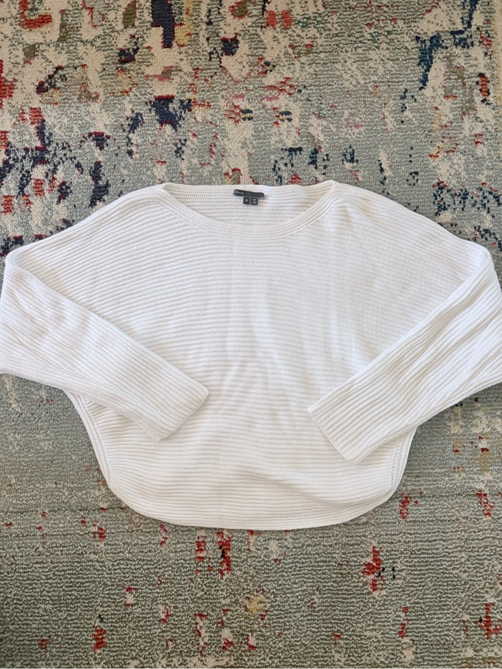 Vince White Ribbed Boatneck Women's Sweater